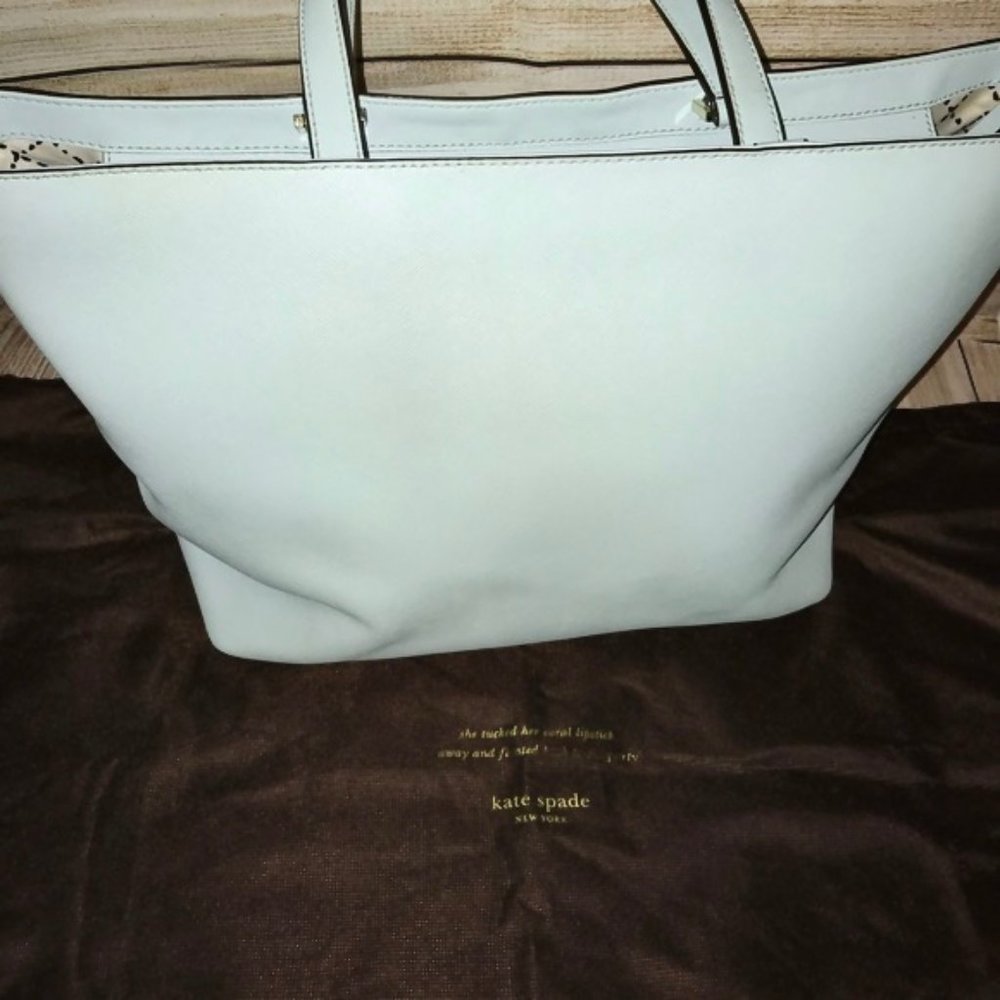 Kate Spade Pale Blue Large Leather Tote - Picture 6 of 6